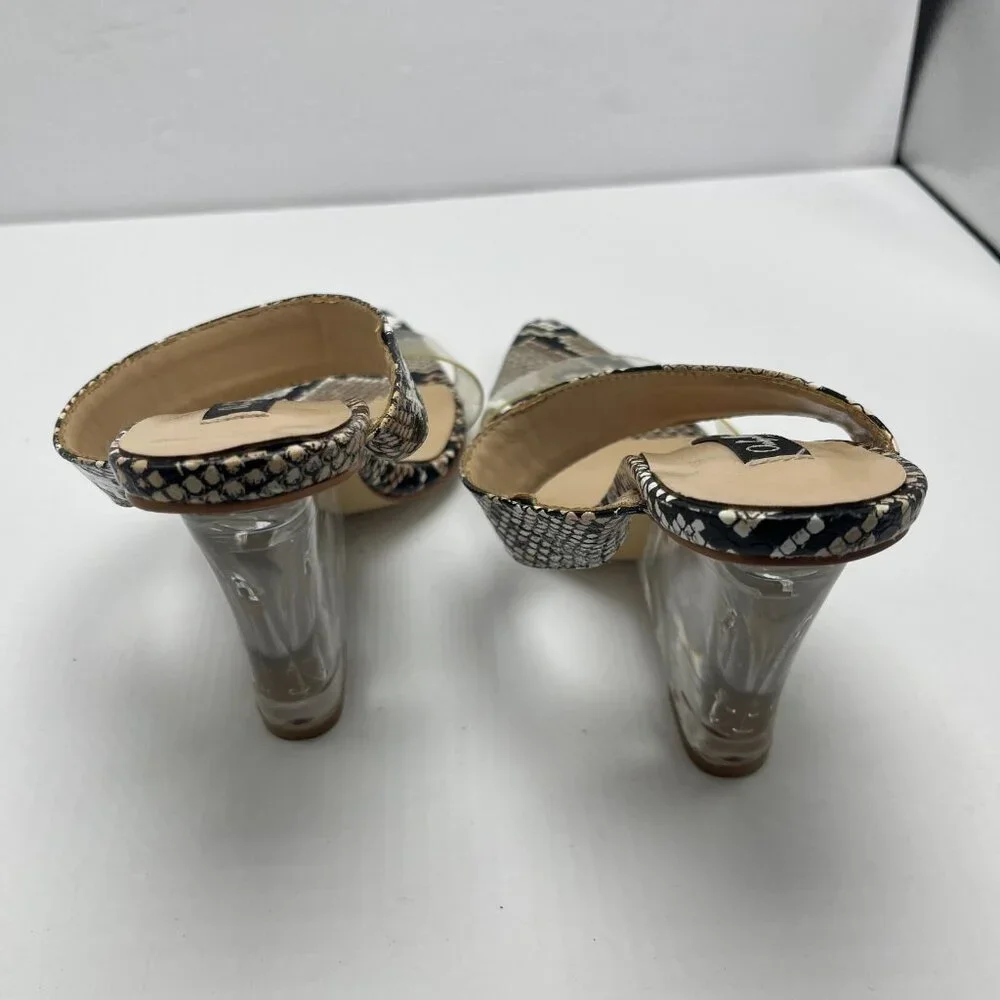 Onlymaker Women's High Heel Mules Slide Snake Point toe